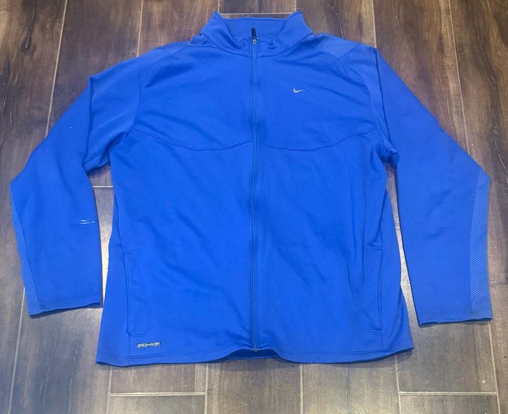 Nike Sphere Dry Men's Blue Full-Zip Athletic Track Jacket, Size XXL